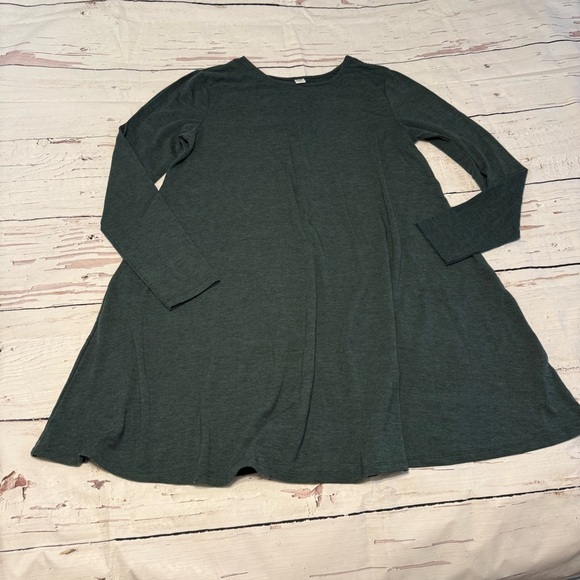 Old Navy Dresses & Skirts - ✨ Old Navy Long Sleeve Swing Dress – Size XL – Dark Green ✨